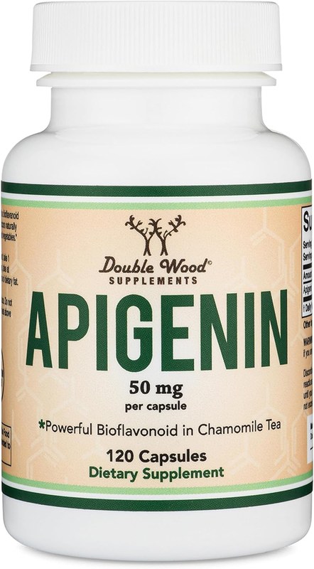 Apigenin 50mg, Chamomile Flavonoid, Daily Sleep + Relaxation, 120 Capsules