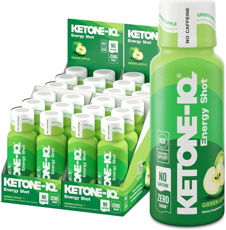 Ketone-IQ Ketone Shots, No Caffeine, Green Apple, 24 Pack