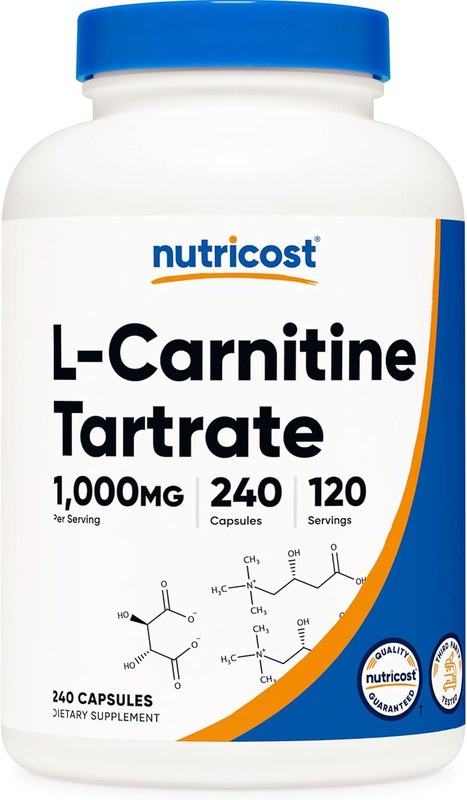 Nutricost L-Carnitine Tartrate 1,000 mg, 240 Capsules