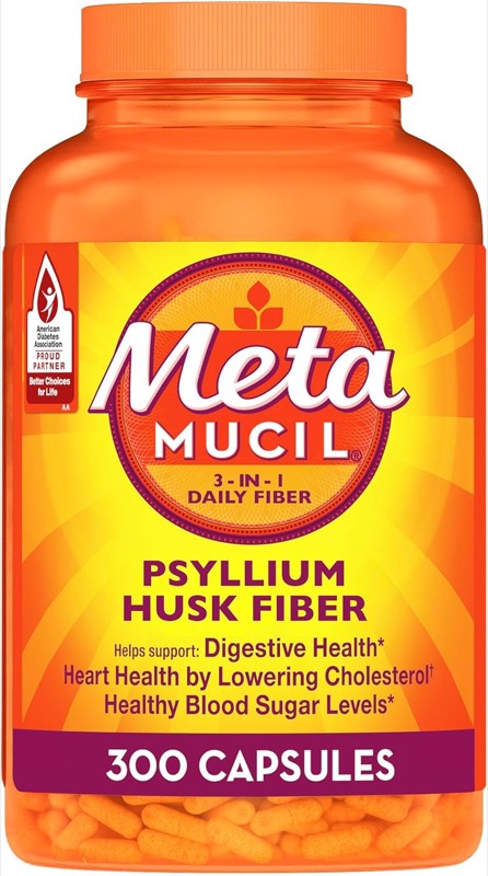 Metamucil Psyllium Husk Fiber Capsules, 300 Capsules